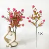 Flor artificial de dente-de-leão de 5 galhos transfronteiriça para sala de estar, mesa de jantar, quarto, materiais para arranjo floral, acessórios de decoração para jardim e pátio