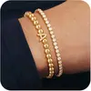 Pulsera Redonda Nueva de Cruz con 26 Letras Europeas y Americanas Juego de Cinco Piezas Cuentas de Cobre Pulsera Chapada en Oro de 14K Pulsera de Inicial