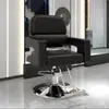 Silla giratoria con reposabrazos elevable de acero inoxidable para barbería, silla reclinable para estilismo y corte de cabello para salón de peluquería