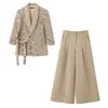Ropa de Mujer 2026 Primavera Nuevo Estilo Commuter Moda Artesanía Pesada Traje con Lentejuelas Conjunto de Pantalones de Pierna Ancha para Damas