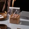 Bolsa de embalaje totalmente transparente para pan tostado con alambre de borde enrollado, bolsa autosellable para tostadas, bolsa selladora para alimentos de croissant mochi