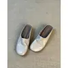 Mocasines sin cordones estilo francés minimalista para mujer Chuyuji, pantuflas a medio paso cómodas con aumento interno de altura y punta cerrada