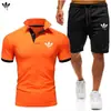 Traje de shorts con camisa POLO para hombre transfronterizo solapa moda camiseta de manga corta traje casual en stock