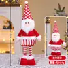 Ornaments de Boneca Retrátil de Natal Novos Transfronteiriços Presentes de Natal para Idosos Boneco de Neve Alce Boneca de Pernas Longas Decorações