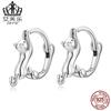 Pendiente de plata de ley original transfronterizo Ivor s925 pendiente de gatito pendiente de círculo animal SCE1488 Diamante