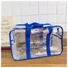 Bolsa de Lavar de Mano Portátil Transparente Impermeable de Gran Capacidad para Viaje Baño Separación Húmedo y Seco Almacenamiento de Alta Gama