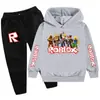 Estampado de Patrón de Juego Transfronterizo Ropa Nueva para Niños Otoño e Invierno Sudadera con Capucha y Pantalones Casuales Conjunto Fuente de Suministro