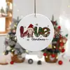 Branco Porcelana Amizade Enfeite Pendurado no Retrovisor Redondo Bolsa Novo Natal Acrílico Decoração de Carro Dia dos Namorados Tema