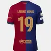 Camisa Oficial Casa e Fora 2425 Barcelona para Fãs Nº 9 Levan Nº 19 Yamal Garvipedre Uniforme de Futebol