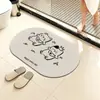 En Stock Estilo Japonés y Coreano Sencillo Temática de Gatos Alfombra de Baño Absorbente para el Hogar Tierra de Diatomeas Resistente al Desgaste Resistente a la Suciedad Felpudo para la Entrada