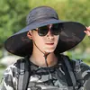 Homens Chapéu de Sol Verão Ao Ar Livre Montanhismo Viagem Protetor Solar UV Chapéu de Sol Chapéu Grande Aba Pesca Pescador Chapéu