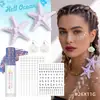 Clipes de Cabelo Brilhantes de Lantejoulas em Gel de Sereia Estrela do Mar Pérola Strass Maquiagem Facial Adesivos Faciais