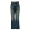 Jeans Flares de Cintura Alta Retro Nostálgico Americano Tendência Inverno 2025 para Mulheres, Calças Emagrecedoras e Versáteis