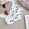 Meias Femininas Algodão Penteado Desenho Animado Japonês Meia-Calça Cachorro Fofo Todas as Estações Unissex Meia-Calça Estilo College Meias Longas