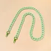 Bolso de Hombro Tejido de Acrílico y Aleación Color Caramelo con Cadena Cruzada, Cadena para Teléfono DIY Hecha a Mano, Cadena Colgante y Piezas de Accesorios