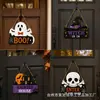 Placa de Madeira de Fantasma Peculiar de Halloween Transfronteiriça Decoração de Esqueleto Bruxa Estilo Americano Artesanato de Atmosfera Festiva