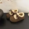 Zapatos Birkenstock para Mujer 2026 Otoño Invierno, Cubierta Completa de Felpa con Lazo Retro, Suela Suave, Cálidos, para Exteriores, Slip-on, Zapatos de Algodón con Piel