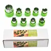 Set de 9 piezas de dispositivo de repujado de verduras y frutas para alimentos complementarios, dispositivo manual de repujado de verduras y frutas, molde de impresión de galletas de dibujos animados