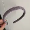 Arco Fino Envolto em Lã Tricotada para Mulheres, Faixa de Cabeça de Tecido de Alta Qualidade Outono e Inverno para Cabeça Alta, Acessórios de Cabelo Presilha para Lavar o Rosto Diariamente