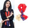 Estrela com lenço de seda estreito feminino fita acessórios para cabelo bolsa de encadernação pequeno lenço impresso faixa de cabelo seda longo lenço atacado