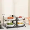 Estante de preparación de alimentos de encimera multicapa, herramienta de almacenamiento de bandeja de ingredientes multifuncional, estante de alimentos para el hogar, organizador de bandeja de preparación de alimentos para cocina