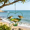 Bestseller de Novo Produto Transfronteiriço: Comedouro de Pássaros de Ferro - Comedouro de Pássaros Flor em Formato de Coração para Decoração de Jardim Externo Pendurado