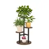 Estante de Flores Push-Pull para Sala de Estar Interior, Soporte para Macetas para Balcón, Estante de Flores de Hierro Forjado para Uso Doméstico, Estante de Almacenamiento Simple de Múltiples Niveles de Pie
