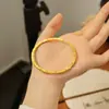 Loja de ouro com ouro de areia francês antigo novo estilo chinês estilo maré nacional pulseira auspiciosa aberta cobre banhado a ouro ajustável