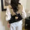 Bolso de Hombro Pequeño Retro Maillard para Mujer 2026 Nuevo Versátil para el Trabajo Bolso Tote de Otoño Invierno con Lazo