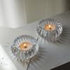 Nordic Light Luxury ins Style Suporte de vela de vidro com contas planas Estilo nórdico Simples romântico Desktop Decorativo Vela Copo Ornamentos
