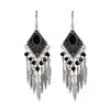 Aretes de Estilo Exótico de Venta Caliente Retro Literario Clásico Dignificado Ganchos para la Oreja Versátil Hueco Moda Borla Colgantes