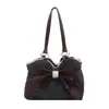 Bolso tote de lunares con lazo estilo coreano para mujer, bolso de hombro de gran capacidad para el trabajo, bolso de axila, bolso de mano retro estilo universitario