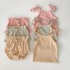 26 Conjunto de Bebé Primavera/Verano Elegante Top Camisola para Bebé Niña + Pantalones Cortos con Cintura Floral Pantalones Grandes Ropa de Casa