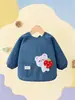 Babero Impermeable de Pana para Bebé para Comer, Anti-Suciedad, Otoño e Invierno, Babero Unisex para Bebé, Babero Infantil