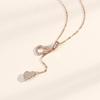 Colar Feminino Folu de Prata de Lei S925 com Pingente de Diamante e Franja de Cabacinha Corrente para Clavícula Design de Nicho Elegante Acessórios Nacionais da Moda
