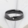 Anillo de moda de acero de titanio para hombre y mujer al por mayor personalidad simple con incrustaciones de anillo de diamante único estilo coreano anillo al por mayor R-059