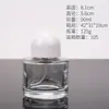 Botella de perfume cilíndrica de vidrio transparente botella secundaria de perfume botella con pulverizador de presión de alta gama portátil muestra cosmética botella vacía