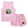 Chal de Verano para Niños 2023 Pantalones Cortos Calientes Camiseta Básica Casual Coreana Sudadera sin Mangas para Niños Absorbente de Sudor Color Caramelo