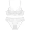 Lencería Erótica Sexy Transfronteriza para Mujeres Verano Delgado Pecho Grande Pecho Pequeño Sujetador Reductor con Aros Delicado Encaje Transpirable Conjunto de Sujetador