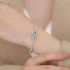 Pulsera de Bolso Cuadrado de Explosiones en Vivo para Mujer Imitación Moissanita Lujo Ligero a la Moda Exquisita Circonita Micro-incrustada Joyería de Apertura Simple
