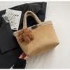 Bolso de Mujer de Comercio Exterior Corea del Sur Nicho Gamuza Bolso de Mano Bolso Cesta de Verduras Felpa Mano Cubo Bolso Otoño e Invierno Combinable