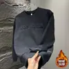 Sudadera Gruesa de Forro Polar para Hombre Otoño/Invierno 2025, Suéter Versátil de Moda con Estampado de Letras Tie-Dye, Top de Manga Larga para Hombre