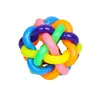 Brinquedo de Bola com Sino Colorido para Cachorro, Brinquedo de Mastigar Durável em PVC para Dentição e Brincadeiras Interativas