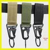 Fábrica atacado ao ar livre tático nylon cinta chaveiro multi-função pendurado fivela de metal mosquetão preto Exército Verde