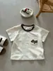 2026 Nuevo Estilo de Verano para Bebé Camiseta de Algodón Transpirable Delgada de Manga Corta con Dibujos de Cachorros para Niños de 1 Año, Versátil