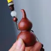 Peça de Mão de Cabacinha de Sândalo Vermelho Folha Pequena Africana, Pingente de Carro Fuluwen, Artesanato Esculpido em Mogno, Pequenos Enfeites