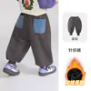Pantalones de forro polar para niños, pantalones de chándal gruesos de otoño e invierno, pantalones deportivos para exteriores, ropa para niños, pantalones de moda para niños y niñas