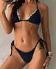 Novo traje de banho europeu e americano de duas peças, conjunto sexy e elegante com botões de concha e lantejoulas, maiô biquíni para mulheres