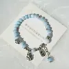 Pulsera de Cerámica Jingdezhen Nueva Pulsera de Cerámica China Joyería Estudiante Estilo Tíbet Cuerda Trenzada a Mano Puesto Regalo para Estudiante