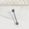 Clavo de lengüeta F136 diente interior doble cabeza barra recta tres garras circón胚球 bola bola bola aleación de titanio G23 joyería para perforación Puente de oreja